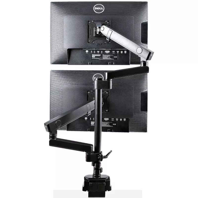 StarTech.com Lauakinnitusega Kahe Monitori Käsi, Täisliigutusega Monitorikinnitus 2x VESA Kuvarile kuni 32 tolli (17.6lb/8kg), Kõrguse Reguleerimine, Klambri/Läbiviigukinnitus, Mehaaniline Vedru