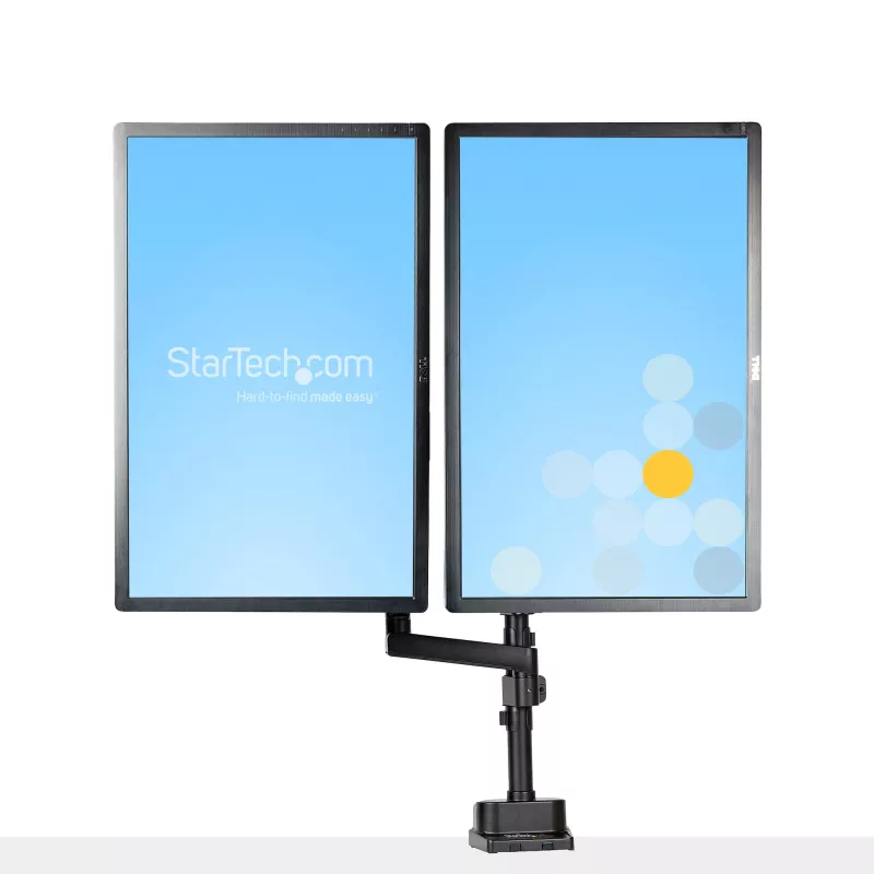 StarTech.com Lauakinnitusega Kahe Monitori Käsi, Täisliigutusega Monitorikinnitus 2x VESA Kuvarile kuni 32 tolli (17.6lb/8kg), Kõrguse Reguleerimine, Klambri/Läbiviigukinnitus, Mehaaniline Vedru