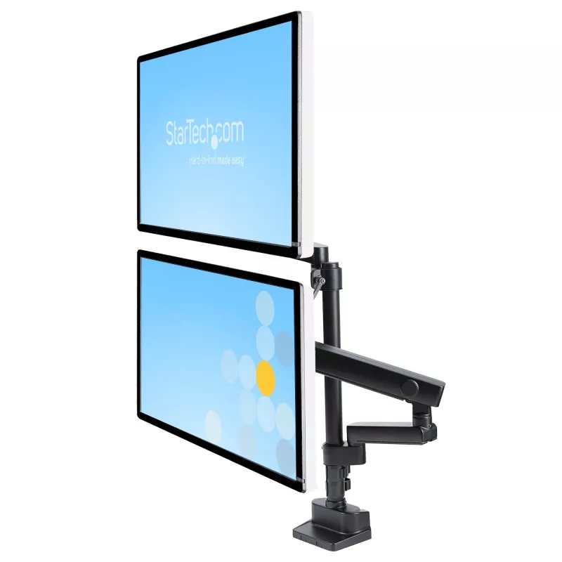 StarTech.com Lauakinnitusega Kahe Monitori Käsi, Täisliigutusega Monitorikinnitus 2x VESA Kuvarile kuni 32 tolli (17.6lb/8kg), Kõrguse Reguleerimine, Klambri/Läbiviigukinnitus, Mehaaniline Vedru