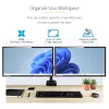 StarTech.com Lauakinnitusega Kahe Monitori Käsi, Täisliigutusega Monitorikinnitus 2x VESA Kuvarile kuni 32 tolli (17.6lb/8kg), Kõrguse Reguleerimine, Klambri/Läbiviigukinnitus, Mehaaniline Vedru