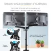 StarTech.com Lauakinnitusega Kahe Monitori Käsi, Täisliigutusega Monitorikinnitus 2x VESA Kuvarile kuni 32 tolli (17.6lb/8kg), Kõrguse Reguleerimine, Klambri/Läbiviigukinnitus, Mehaaniline Vedru