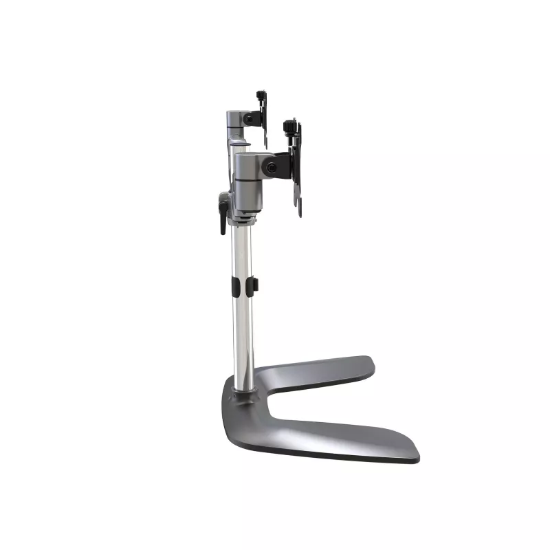 StarTech.com kahe monitori alus – ergonoomiline lauaarvuti monitori alus kuni 32-tollistele VESA-kuvaritele – vabalt seisev liigendatud universaalne arvutimonitori kinnitus – reguleeritava kõrgusega – hõbedane