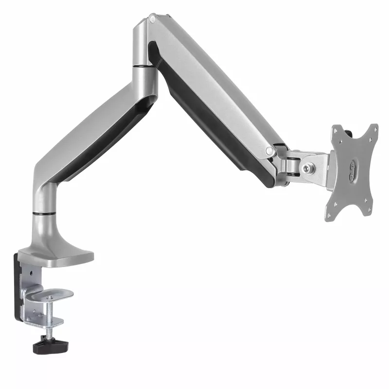 StarTech.com lauakinnitusega monitorihoob – vastupidav ergonoomiline VESA monitorihoob – ühe 9 kg ekraani jaoks – täisliigutus, reguleeritav kõrgus, liigendatav – alumiinium – C-klamber/läbiviik – hõbedane