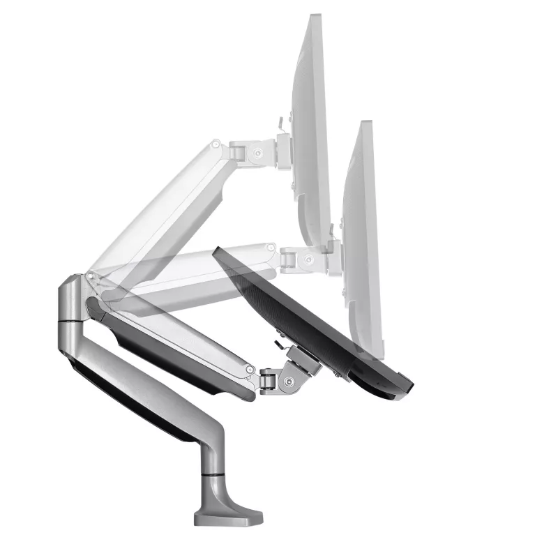 StarTech.com lauakinnitusega monitorihoob – vastupidav ergonoomiline VESA monitorihoob – ühe 9 kg ekraani jaoks – täisliigutus, reguleeritav kõrgus, liigendatav – alumiinium – C-klamber/läbiviik – hõbedane