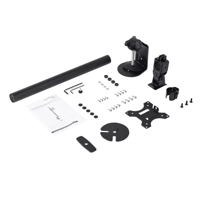 StarTech.com Single Monitor Desk Mount - Ühe ekraani tugev postikinnitus kuni 8 kg VESA-ühilduvatele kuvaritele - Ergonoomiline kõrgusreguleeritav monitori hoob - Lauaklamber/läbiviigukinnitus