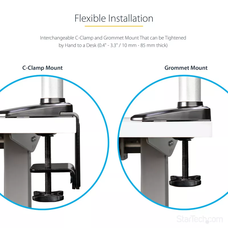 StarTech.com lauale kinnitatav sülearvutihoidik - täisliigendiga käsi sülearvutile või ühele 34-tollisele monitorile - VESA-kinnitusega sülearvutialuse klamber - ergonoomiline reguleeritav sülearvutialus - lauaklamber