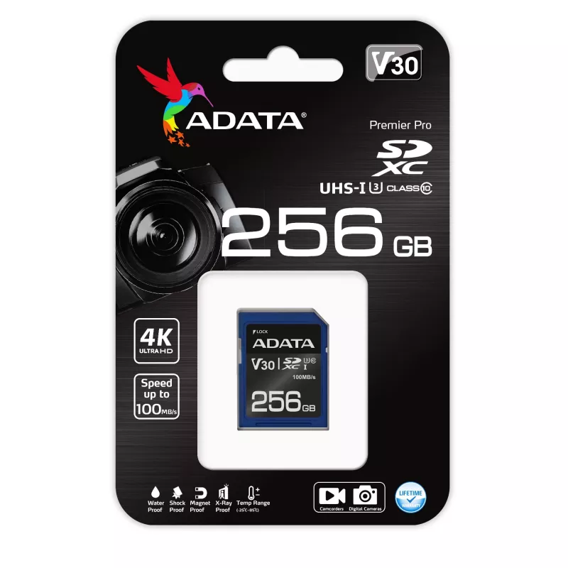ADATA ASDX256GUI3V30S-R mälukaart 256 GB SDXC UHS-I Klass 10