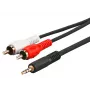 Microconnect AUDLC10G helikaabel 10 m 3,5 mm 2 × RCA Must
