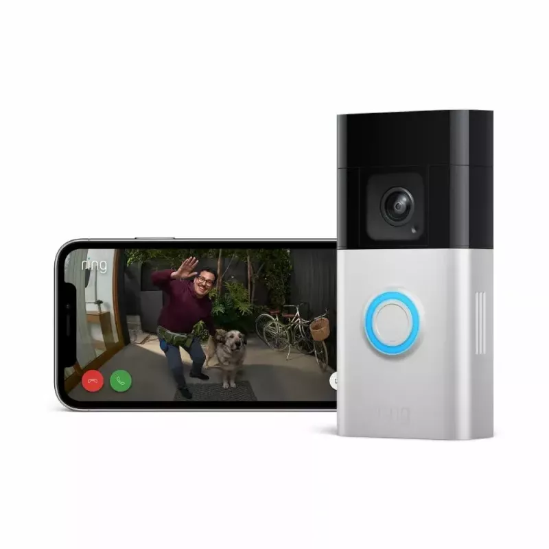 Video intercom system RING B0B2BNM4PV — juhtmeta, 1920×1080 max video, niklivärvusega viimistlus, Wi‑Fi (802.11b/g/n/ax)