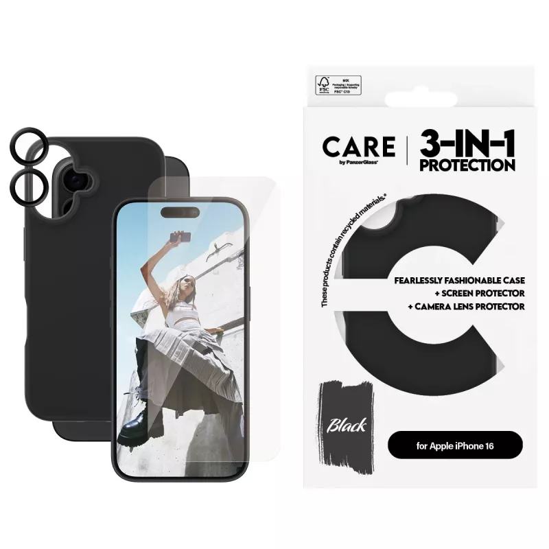 3-in-1 komplekt PanzerGlass CARE by Fashion iPhone 16
