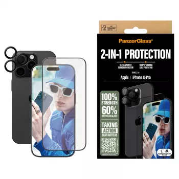 PanzerGlass 2-in-1 komplekt iPhone '24 6.3-tolline Pro B2862+1284