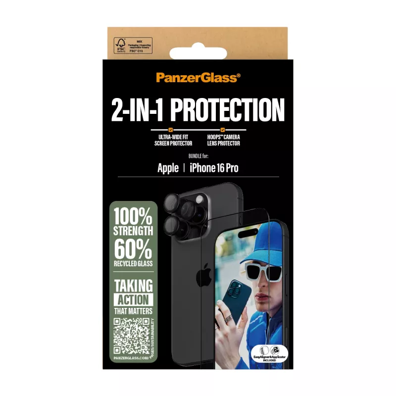 PanzerGlass 2-in-1 komplekt iPhone '24 6.3-tolline Pro B2862+1284