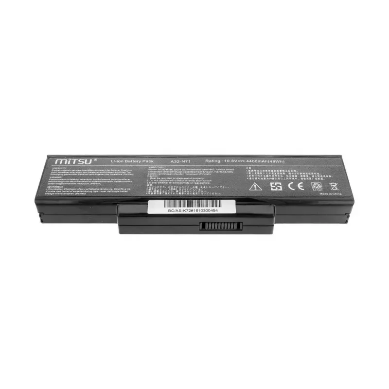 Aku MITSU ASUS K72 K73 N73 X77 jaoks, 4400 mAh, 10,8–11,1 V
