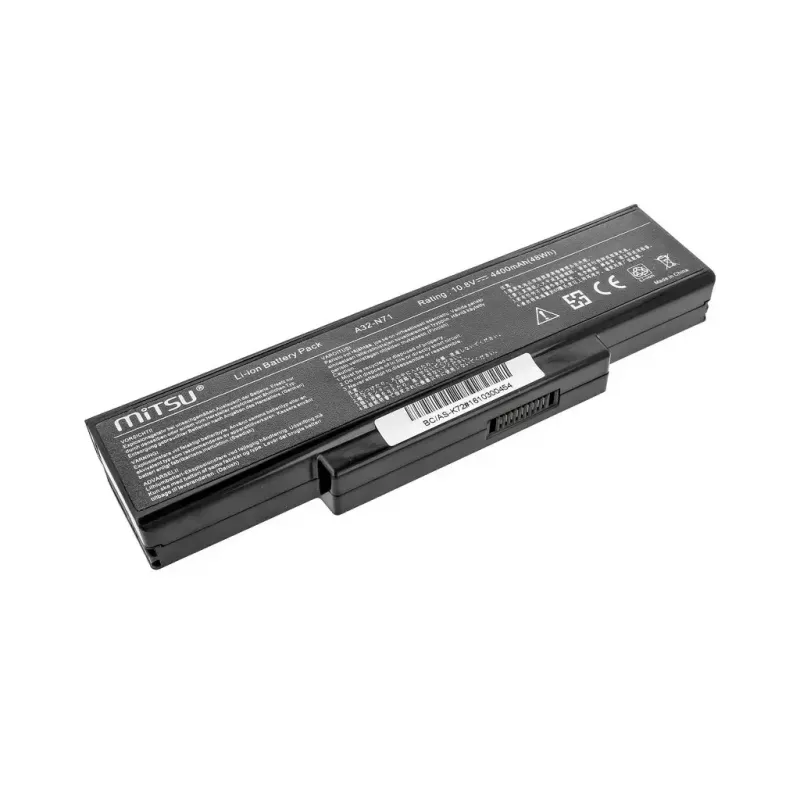 Aku MITSU ASUS K72 K73 N73 X77 jaoks, 4400 mAh, 10,8–11,1 V