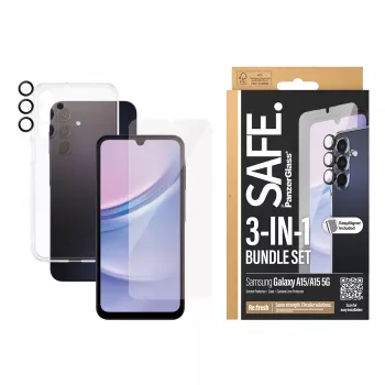 PanzerGlass SAFE. by ® 3-in-1 kaitsekomplekt Samsung Galaxy A15 | A15 5G