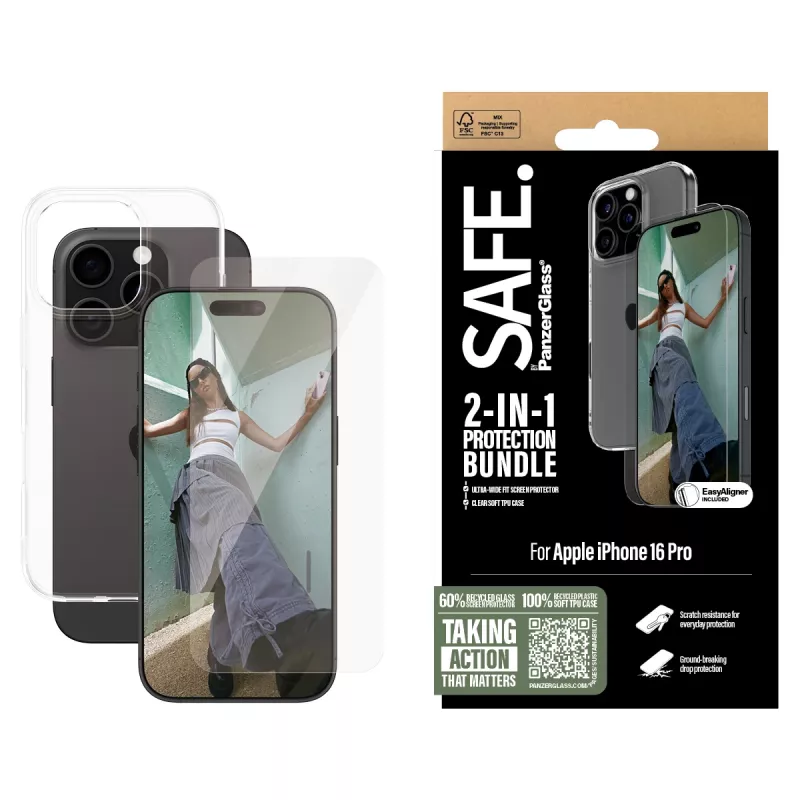 PanzerGlass SAFE. by 2-in-1 kaitsekomplekt iPhone '24 6,3-tolline Pro
