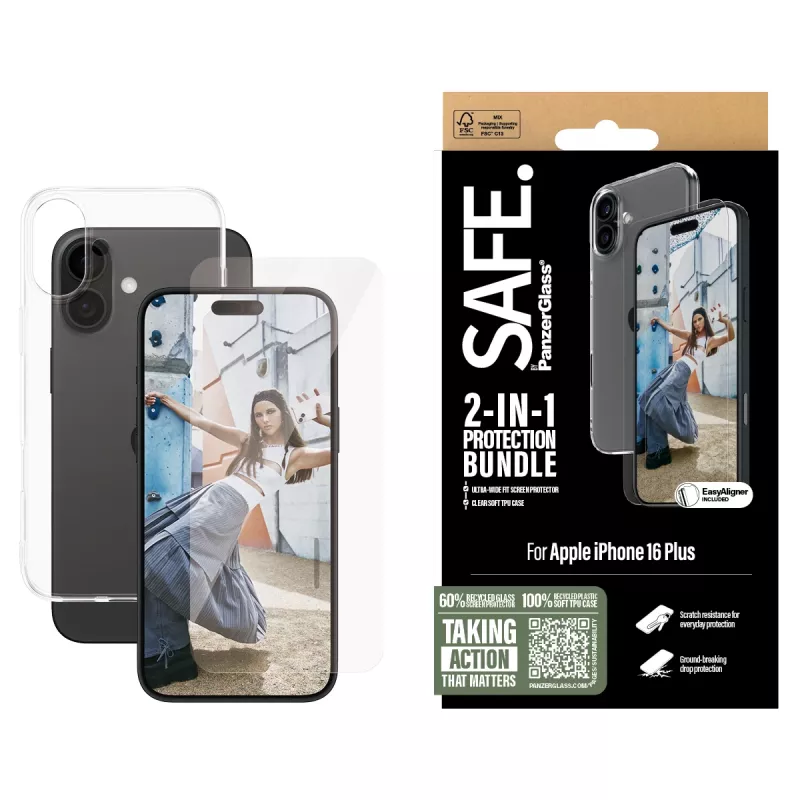 PanzerGlass SAFE. by ® 2-in-1 kaitsekomplekt iPhone '24 6.7 tolli