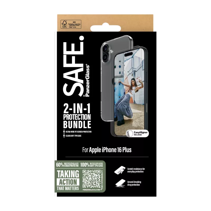 PanzerGlass SAFE. by ® 2-in-1 kaitsekomplekt iPhone '24 6.7 tolli