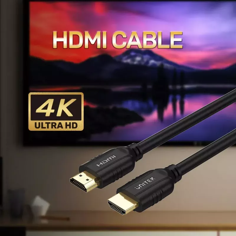 HDMI-kaabel Unitek C11079BK-10M — 10 m, HDMI tüüp A-lt tüüp A-le, must, toetab kuni 4096×3112