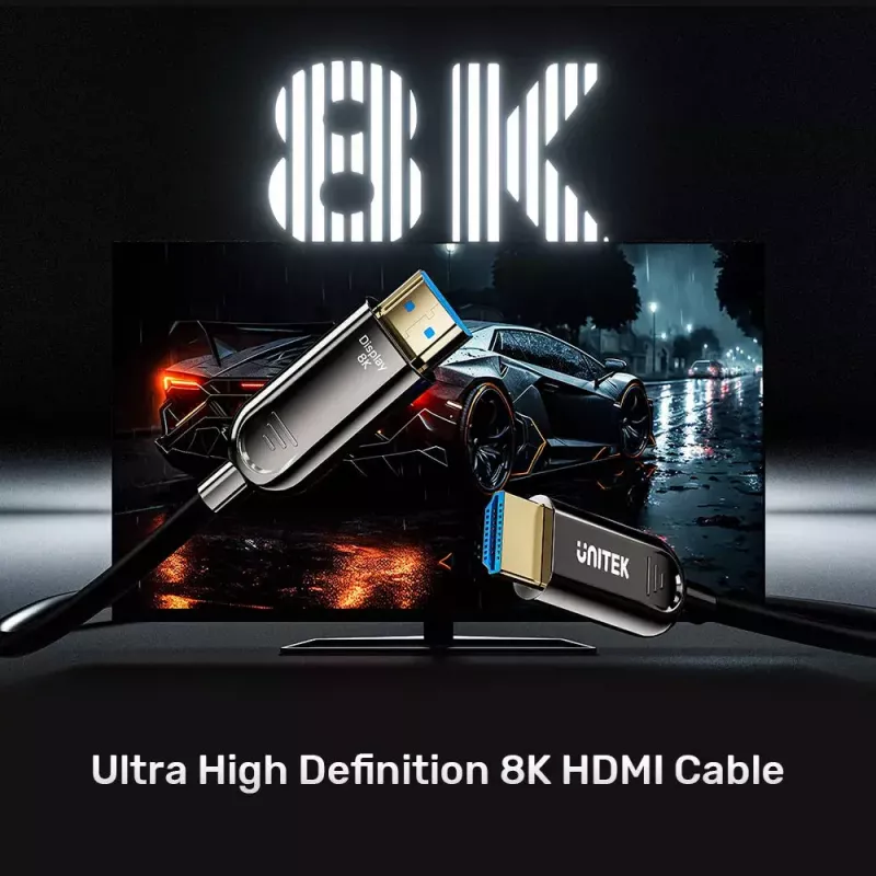 HDMI kaabel Unitek C11085GY01-20M 20 m HDMI 2.1 48 Gbit/s 4K@144Hz 8K@60Hz Must