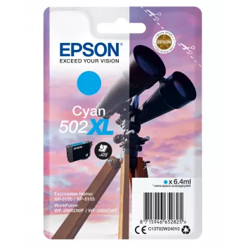 Epson üksikpakend tsüaan 502XL tint, suure (XL) saagisega, tsüaan, 6,4 ml, 1 tk, 470 lehekülge