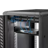 StarTech.com 2U serveririiuli riiul – universaalne riiulisse paigaldatav konsoolriiul 19-tollise võrguseadmete riiuli ja kapi jaoks – vastupidav teras – kandevõime 44 naela / 20 kg – 16 tolli sügav alus, must
