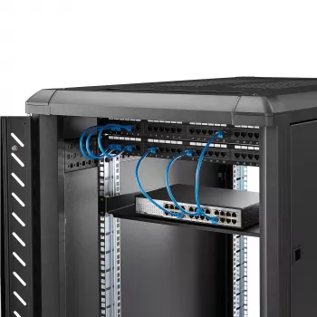 StarTech.com 1U fikseeritud serveririiuli kinnitusalus – 10 tolli sügav terasest universaalne konsoolalus 19-tollise AV/võrguseadmete riiuli jaoks – raskeveo teras – kandevõime 44 naela/20 kg, must