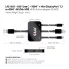 CLUB3D USB Type C + HDMI™ + MiniDisplayPort™ 1.2 to HDMI™ 4K60Hz HDR M/M aktiivne adapter 32AWG