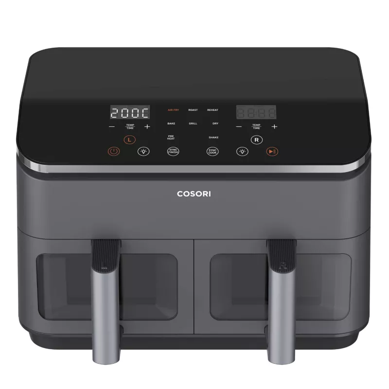Cosori Dual Basket Chef Edition Double 8,5 L Eraldiseisev 1750 W Kuumõhufritüür Must, Hõbedane