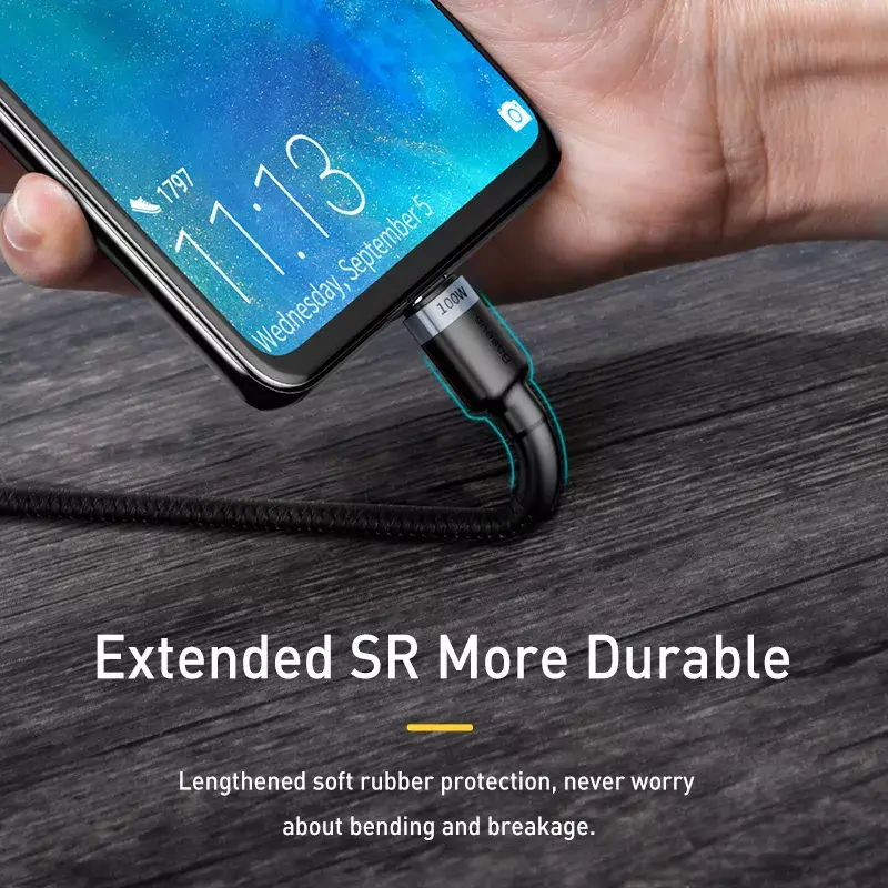 Baseus Cafule USB-kaabel USB 2.0 2 m USB C Must