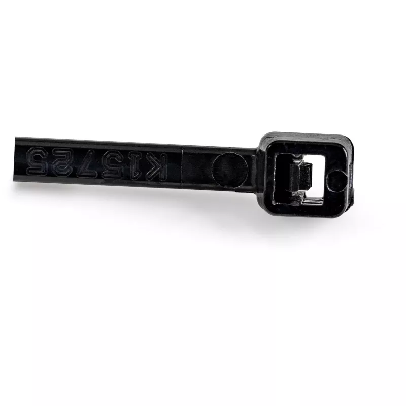 StarTech.com 100-Pack 6 inch(15cm) kaablisidemed - 1/8 inch(3,6mm) laiad, 1-3/8 inch(39mm) kimbu läbimõõt, 40lb(18kg) tõmbetugevus, nailonist iselukustuvad tõmblukud kumera otsaga, UL loetletud, mustad - TAA