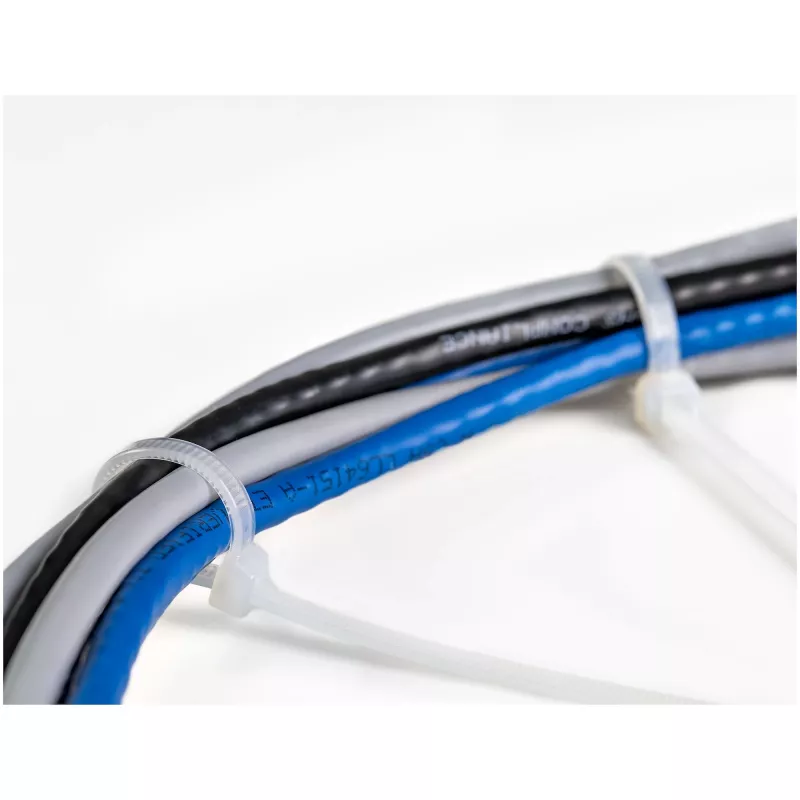 StarTech.com 8-tolline (20 cm) kaablisidemed - 1/8 tolli (4 mm) laiad, 2-1/8 tolli (55 mm) kimbu läbimõõt, 50 naela (22 kg) tõmbetugevus, nailonist iselukustuvad kaablisidemed kumera otsaga - 94V-2/UL loetletud, 100 tk pakendis - valge