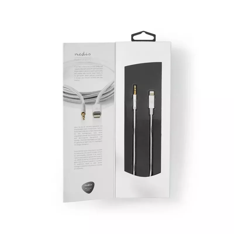 Nedis CCTB39940AL10 Lightning-kaabel 1 m alumiiniumist 3,5 mm pistikuga