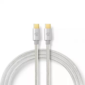 USB-kaabel Nedis CCTB60800AL20 USB 2.0 2 m USB C hõbedane