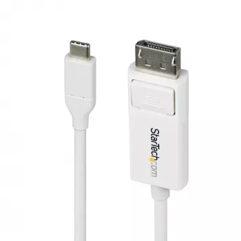 StarTech.com 6ft (2m) USB-C to DisplayPort 1.2 kaabel, Bidirectional, 4K 60Hz, Valge Video Adapter Cord for Apple MacBook Pro / Air M1 M2 M3 M4, Mac Mini / Studio, Thunderbolt Ühilduv