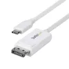 StarTech.com 6ft (2m) USB-C to DisplayPort 1.2 kaabel, Bidirectional, 4K 60Hz, Valge Video Adapter Cord for Apple MacBook Pro / Air M1 M2 M3 M4, Mac Mini / Studio, Thunderbolt Ühilduv
