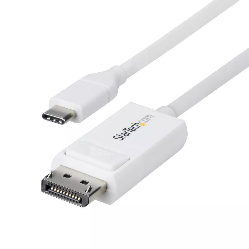 StarTech.com 6ft (2m) USB-C to DisplayPort 1.2 kaabel, Bidirectional, 4K 60Hz, Valge Video Adapter Cord for Apple MacBook Pro / Air M1 M2 M3 M4, Mac Mini / Studio, Thunderbolt Ühilduv