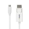 StarTech.com 6ft (2m) USB-C to DisplayPort 1.2 kaabel, Bidirectional, 4K 60Hz, Valge Video Adapter Cord for Apple MacBook Pro / Air M1 M2 M3 M4, Mac Mini / Studio, Thunderbolt Ühilduv