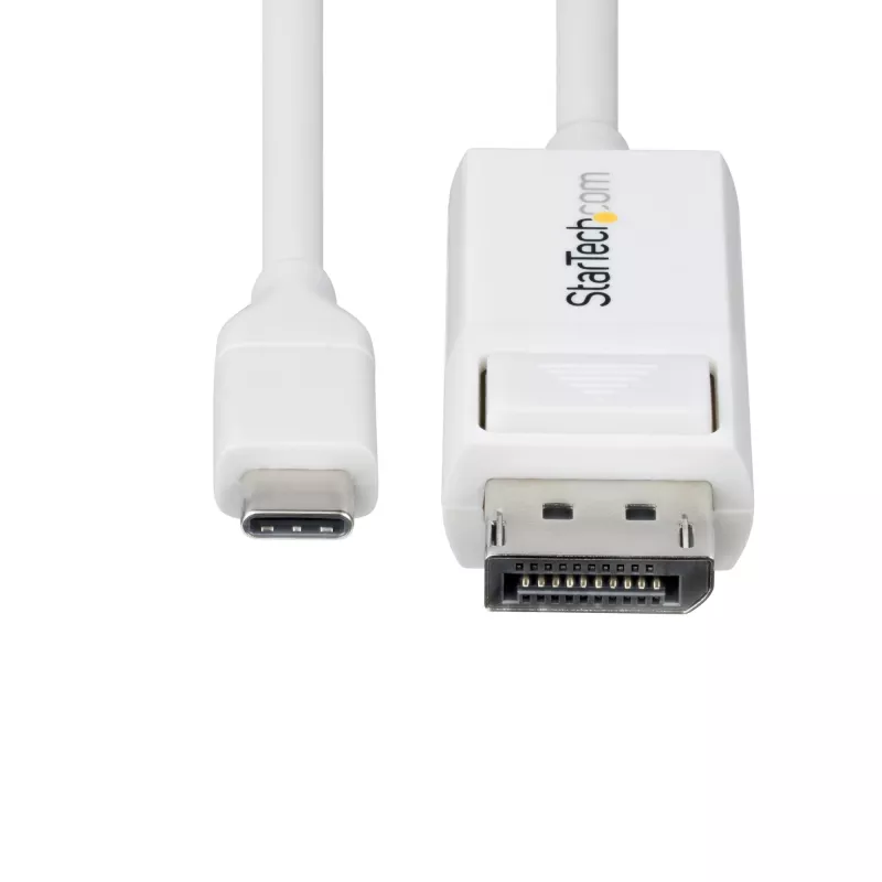 StarTech.com 6ft (2m) USB-C to DisplayPort 1.2 kaabel, Bidirectional, 4K 60Hz, Valge Video Adapter Cord for Apple MacBook Pro / Air M1 M2 M3 M4, Mac Mini / Studio, Thunderbolt Ühilduv