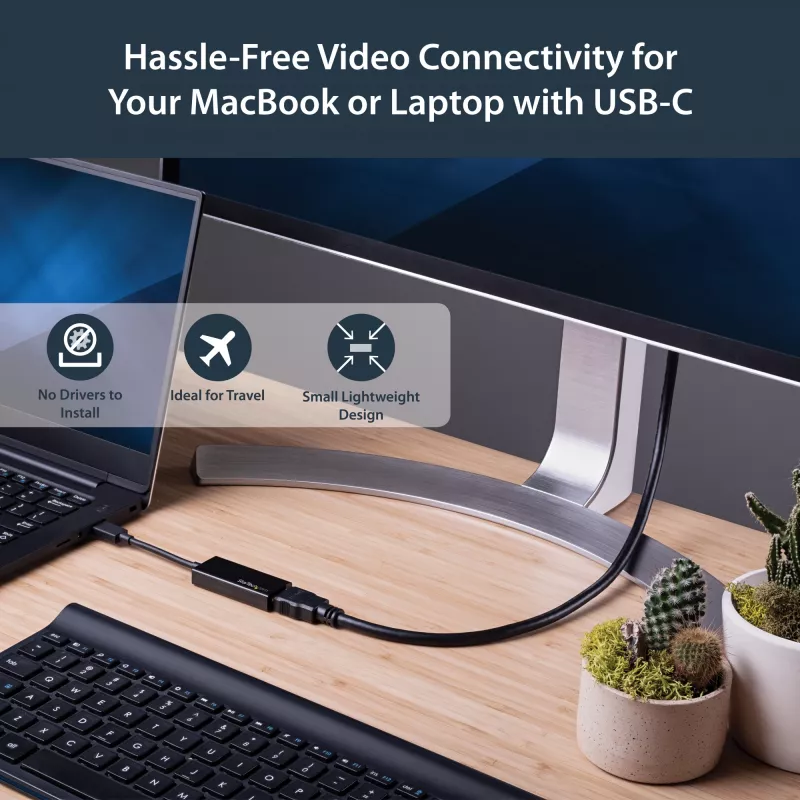 StarTech.com USB-C HDMI-adapter 4K 30Hz - Must, 3.2 Gen 2 (3.1 Gen 2), USB USB-C, HDMI-väljund, 3840 x 2160 pikslit