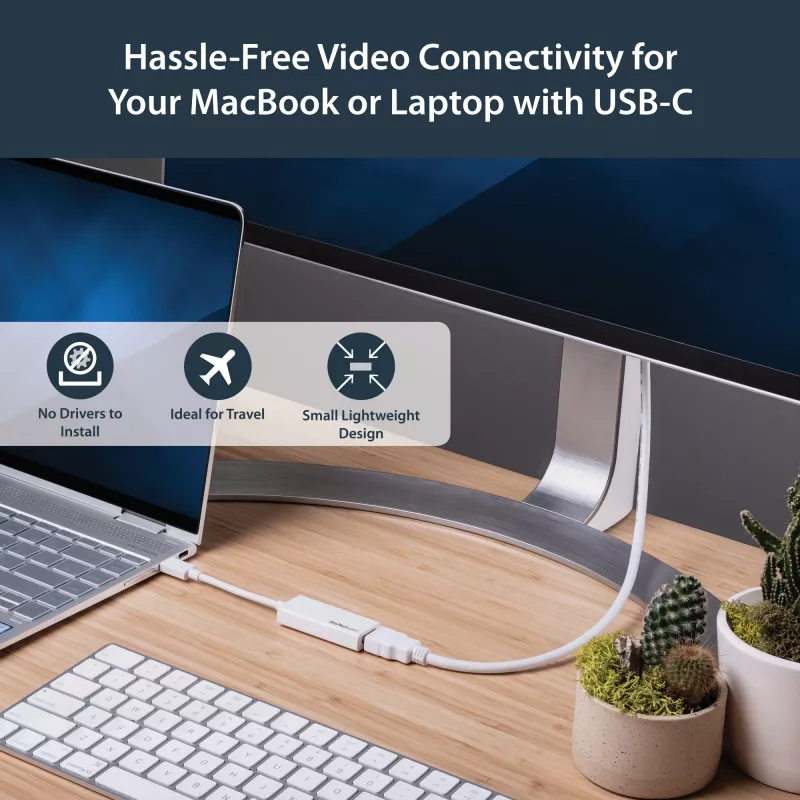 StarTech.com USB-C HDMI-adapter - Valge - 4K 60Hz, USB USB-C, HDMI-väljund, 3840 x 2160 pikslit
