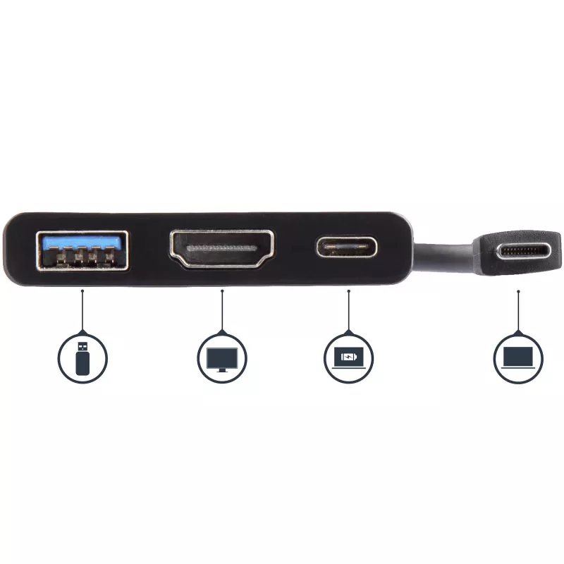 StarTech.com USB-C mitmepordiadapter HDMI-ga - USB 3.0 port - 60W PD - Must