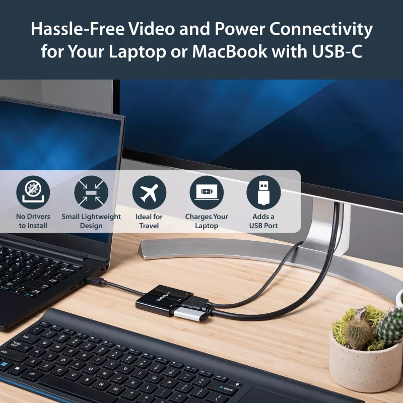 StarTech.com USB-C mitmepordiadapter HDMI-ga - USB 3.0 port - 60W PD - Must