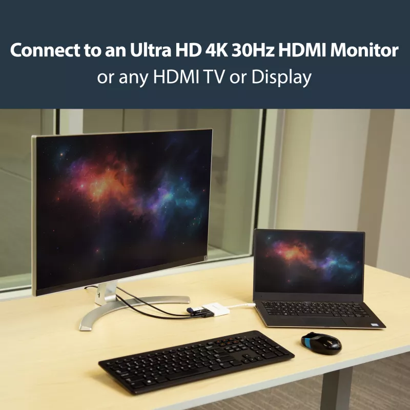 StarTech.com USB-C mitmeportadapter HDMI-ga - USB 3.0 port - 60W PD - Valge
