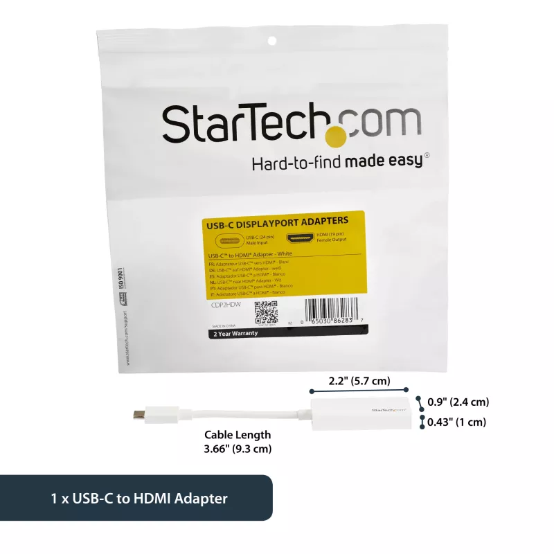 StarTech.com USB-C–HDMI-adapter 4K 30 Hz – valge