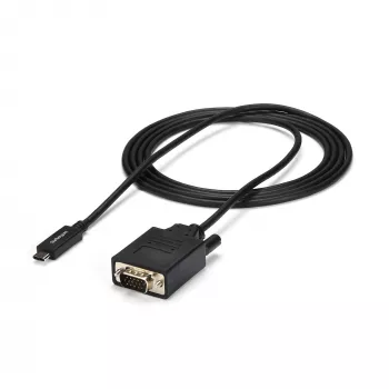 StarTech.com 6ft/2m USB C to VGA kaabel - 1920x1200/1080p USB USB-C VGA videoaktiivne adapterkaabel - Thunderbolt 3 ühilduv - Sülearvuti VGA monitori/projektoriga - DP Alt Mode HBR2