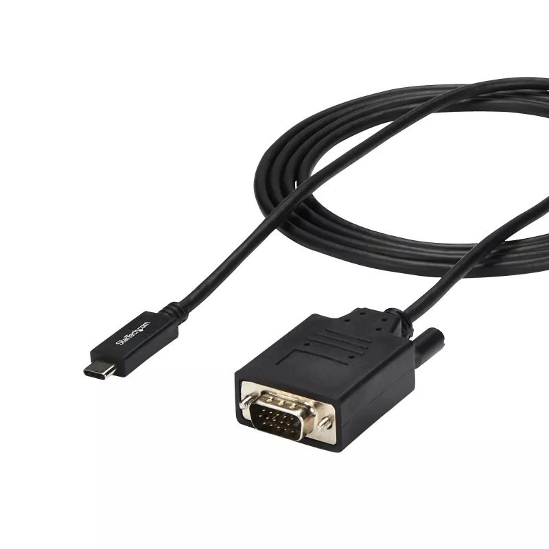 StarTech.com 6ft/2m USB C to VGA kaabel - 1920x1200/1080p USB USB-C VGA videoaktiivne adapterkaabel - Thunderbolt 3 ühilduv - Sülearvuti VGA monitori/projektoriga - DP Alt Mode HBR2