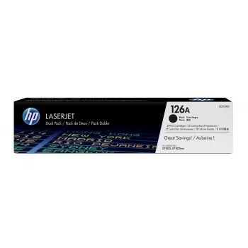 HP 126A 2-pakk Must Originaal LaserJet toonerikassetid, 2400 lehekülge, Must, 2 tk