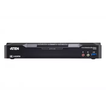 ATEN 2-pordiline 4K DisplayPort kahe kuvariga mini-maatriks Boundless KVM-lüliti