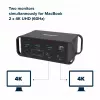 Dokkimisjaam CANYON CNS-HDS95ST — USB-C (USB 3.2 Gen 2) dokkimine 2× HDMI, 2× USB 3.2 Gen1, 2× USB 2.0, Gigabit Ethernet, 100 W, alumiinium, must